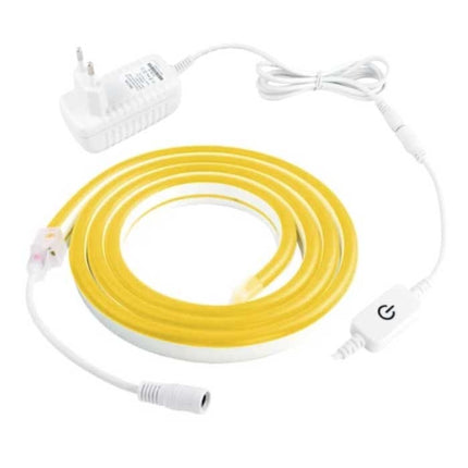 Neon LED Strip 4 Meter - Flexibele Verlichting Tube met Stekker Adapter 12V en Aan/Uit-Schakelaar Waterdicht Geel