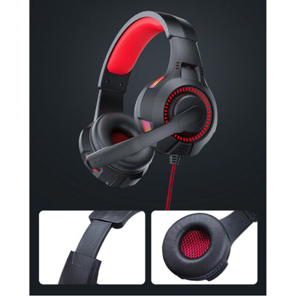 D5 Gaming Headset 3.5mm AUX Aansluiting - Comfortabele Koptelefoon met Microfoon Rood