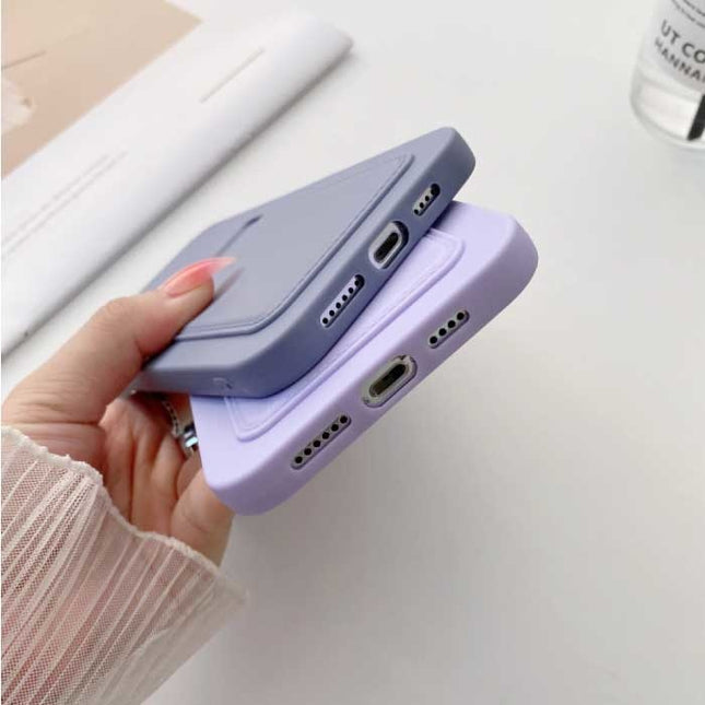 iPhone XS Max Kaarthouder - Wallet Card Slot Cover Hoesje Grijs