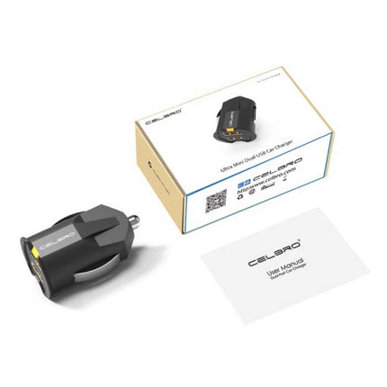 Mini Autolader met 2 Poorten  2A - Dual Port Carcharger - Zwart