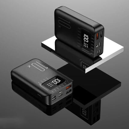 Mini Powerbank 10.000mAh - Dual 2x USB Poort - LED Display Externe Noodaccu Batterij Oplader - Zwart