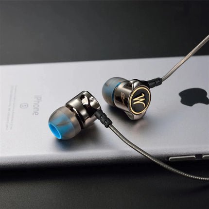 DM7 Oordopjes met Microfoon en Controls - 3.5mm AUX Oortjes Volumebeheer Wired Earphones Oortelefoon Zwart