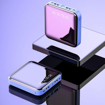 Mini Externe 20.000mAh Powerbank 2x USB LED Display Noodaccu Batterij Oplader Charger Blauw