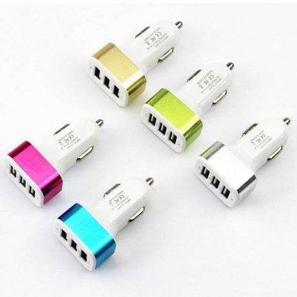 3-Pack High Speed 3-Port Autolader/Carcharger Roze