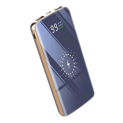 20.000mAh Qi Powerbank met 2 Oplaadpoorten en 4 Kabels - Externe Accu Batterij Oplader - Blauw