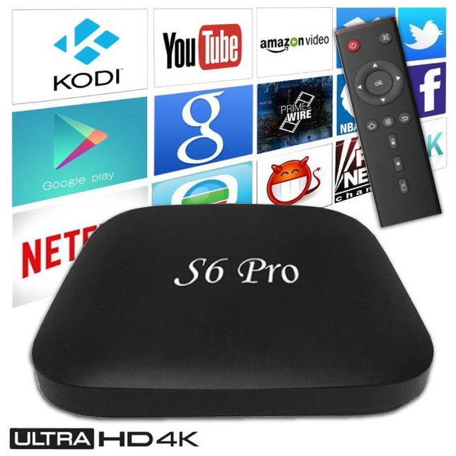 S6 Pro 4K TV Box Mediaspeler Android Kodi - 2GB RAM - 16GB Opslagruimte