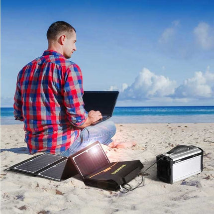 Solar Oplader met 9 Zonnepanelen 60W voor Laptops -2 Oplaadpoorten / 10-in-1 Laptop Lader op Zonne-energie 