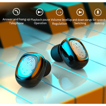 TWS Draadloze Oortjes met Powerbank 3500mAh - Smart Touch Control Bluetooth 5.0 Ear Wireless Buds Earphones Earbuds Oortelefoon Zwart 