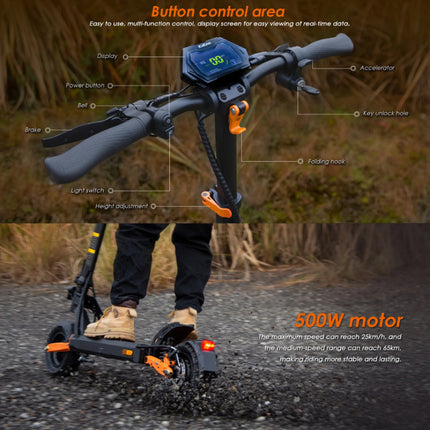 KuKirin G2 Pro Vouwbare Elektrische Scooter - Off-Road Smart E Step - 500W - 25 km/u - Zwart