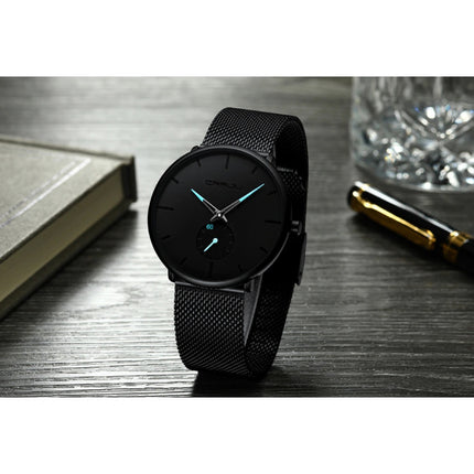 Kwarts Horloge - Anoloog Luxe Uurwerk voor Mannen en Vrouwen  - Zwart-Blauw