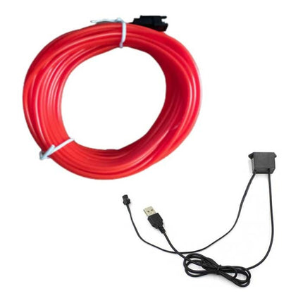 Neon LED Strip 5 Meter - Flexibele Verlichting Tube met  USB Adapter Waterdicht Rood