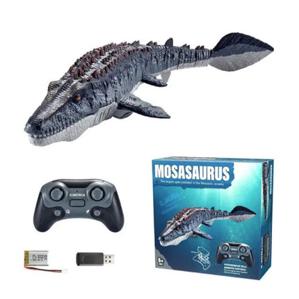 RC Mosasaurus met Afstandsbediening - Bestuurbaar Speelgoed Robot Vis Draadloos Zwart