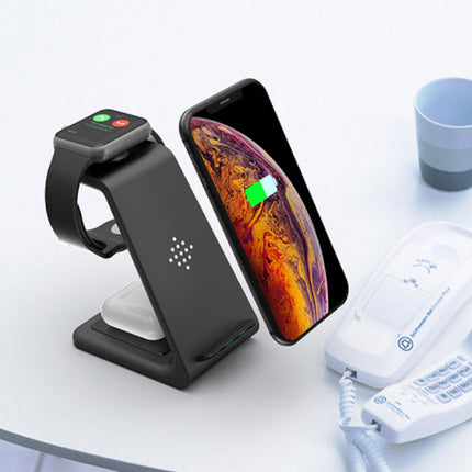 3 in 1 Oplaadstation voor Apple iPhone / iWatch / AirPods -  Charging Dock 18W Wireless Pad Zwart