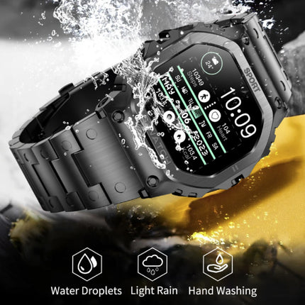 Smartwatch Gezondheid Monitor - Sport Health Tracker Horloge - Staal Bandje - Zwart
