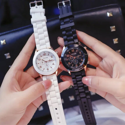 Jelly Horloge voor Dames - Kwarts Uurwerk Silicoon Bandje Bruin