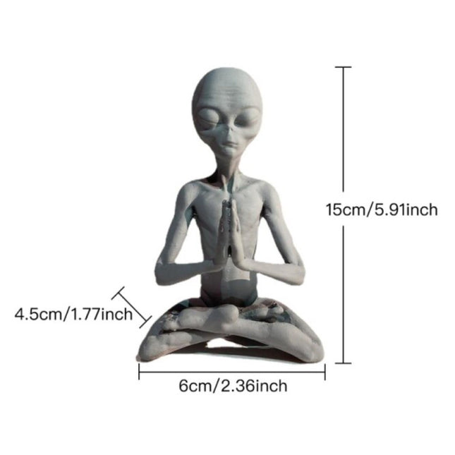 Alien Meditatie Beeld - Decor Miniatuur Ornament Hars Sculptuur Tuin Bureau