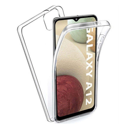 Samsung Galaxy A12 Full Body 360° Hoesje - Volledige Bescherming Transparant TPU Silicone Case + PET Screenprotector