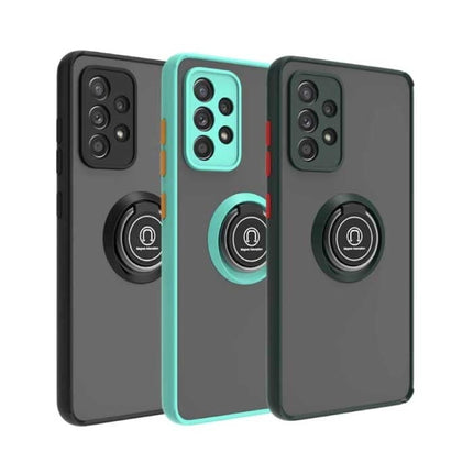 Samsung Galaxy S10E Hoesje met Ring Kickstand en Magneet - Schokbestendige Cover Case Zwart-Rood
