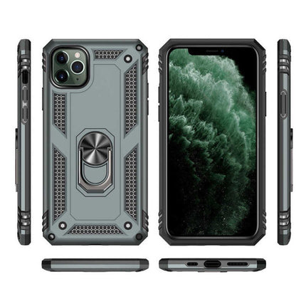iPhone 11 Hoesje  - Shockproof Case Cover Cas TPU Grijs + Kickstand