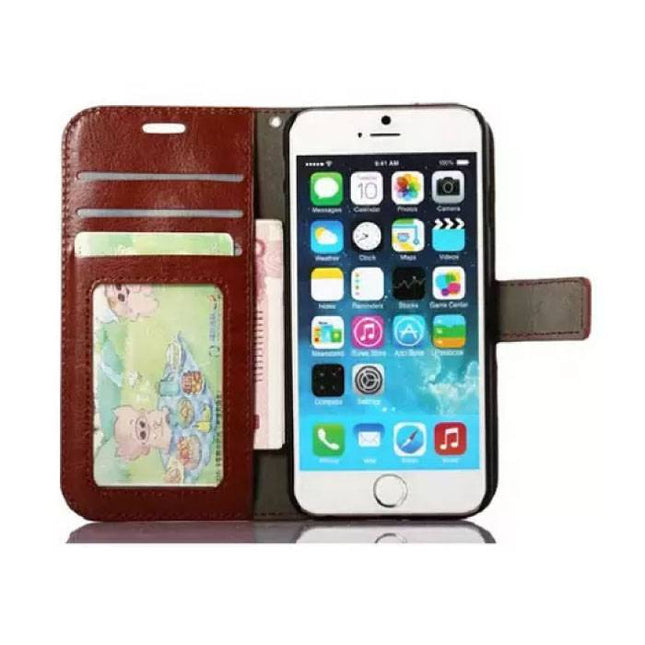 iPhone 7 - Leren Wallet Flip Case Cover Cas Hoesje Portefeuille Bruin