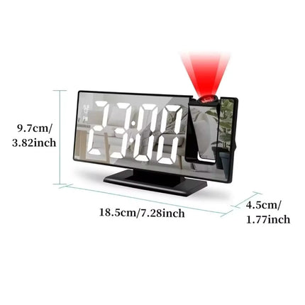 Digitale Wekker met Projectie - Alarm Klok Temperatuur Kalender LED Rotatieprojectie - Wit Groen