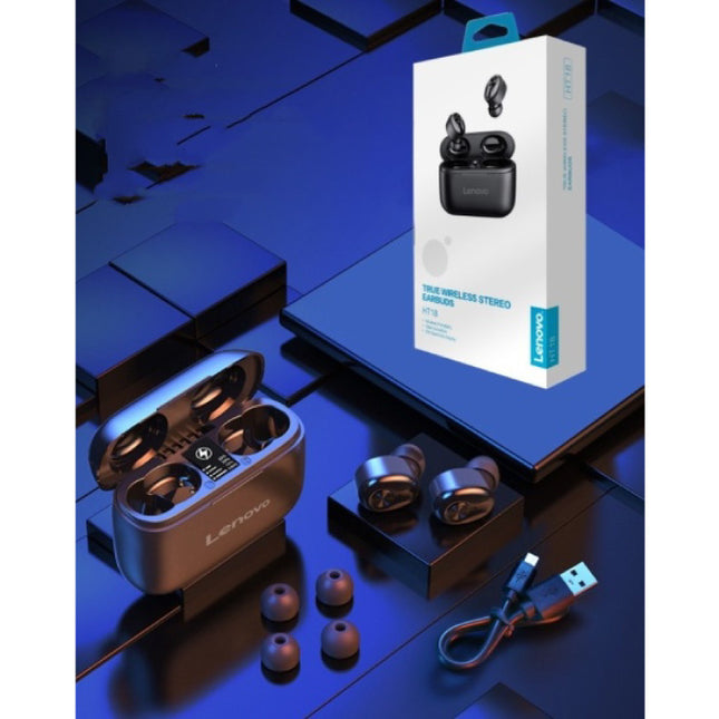HT18 Draadloze Oortjes met Opbergtasje en Ingebouwde Microfoon - Touch Control ANC Oordopjes TWS Bluetooth 5.0 Earphones Earbuds Oortelefoon Zwart