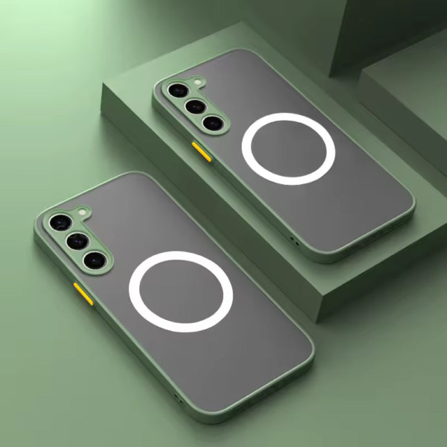 Matte Magnetisch Hoesje voor Samsung Galaxy S23 Plus - Draadloos Opladen Cover - Groen