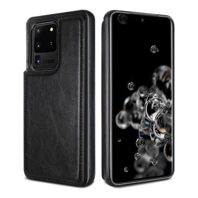 Samsung Galaxy S7 Edge Retro Leren Flip Case Portefeuille - Wallet PU Leer Cover Cas Hoesje Rood