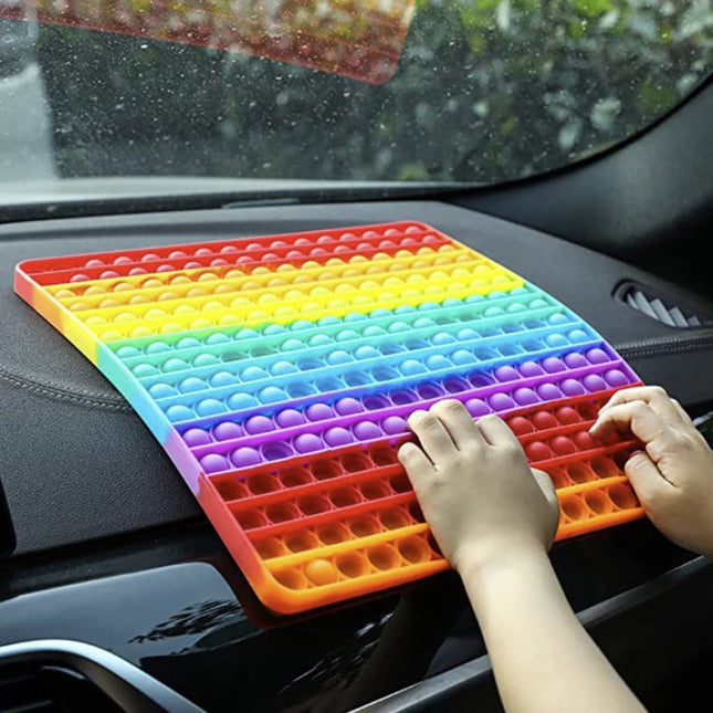Mega XL Pop It - 850mm Extra Groot Fidget Anti Stress Speelgoed Bubble Toy Siliconen Mannetje Regenboog