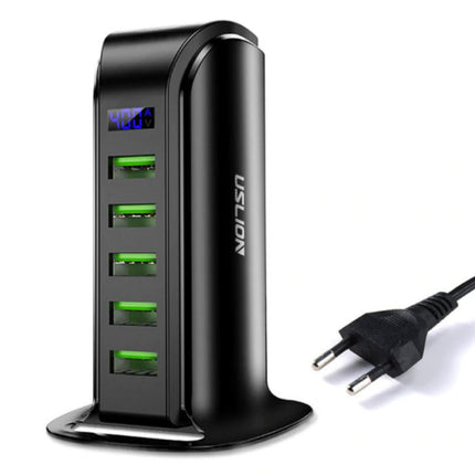 5-Port USB Laadstation LED Display Muur Oplader Thuislader Stekkerlader Adapter