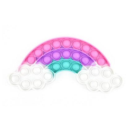 Pop It - Fidget Anti Stress Speelgoed Bubble Toy Siliconen Regenboog Roze-Paars-Blauw