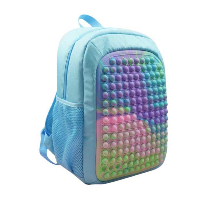 Mini Pop It Rugzak voor Kinderen - Antistress Fidget Zacht Speelgoed Bubble Tas Blauw