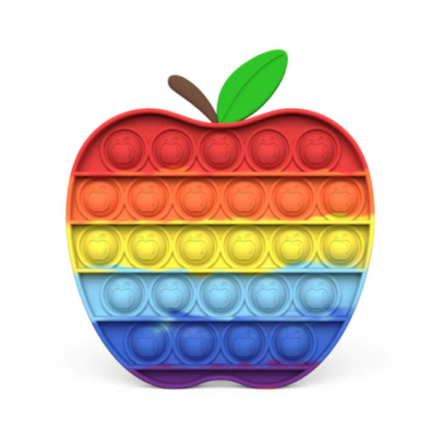 Pop It - Fidget Anti Stress Speelgoed Bubble Toy Siliconen Appel Regenboog