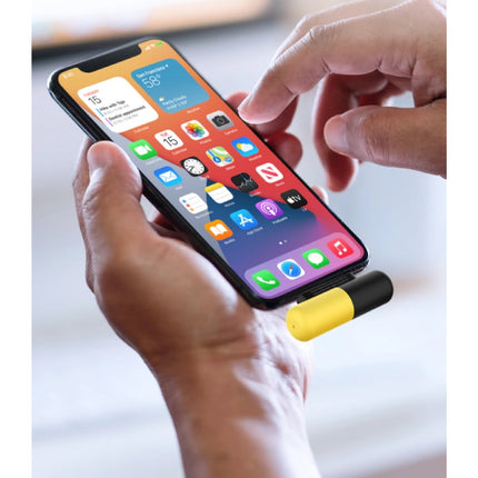 Mini Powerbank 3300mAh voor iPhone Lightning  - Externe Noodaccu Batterij Oplader Geel