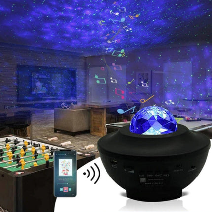 Sterren Projector met Afstandsbediening - Bluetooth Sterrenhemel Muziek Sfeerlamp Tafellamp Zwart