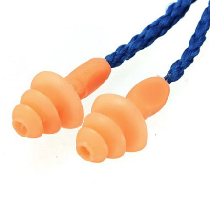 5-Pack Siliconen Oorplugs met Nekkoord - Oordopjes Earplugs voor Slapen Reizen Zwemmen - Zacht Anti Geluid Isolatie - Blauw