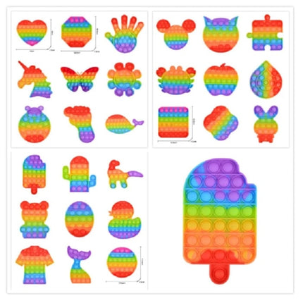 Pop It - Fidget Anti Stress Speelgoed Bubble Toy Siliconen Bloem Blauw-Roze