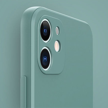 iPhone 11 Square Silicone Hoesje - Zachte Matte Case Liquid Cover Grijs