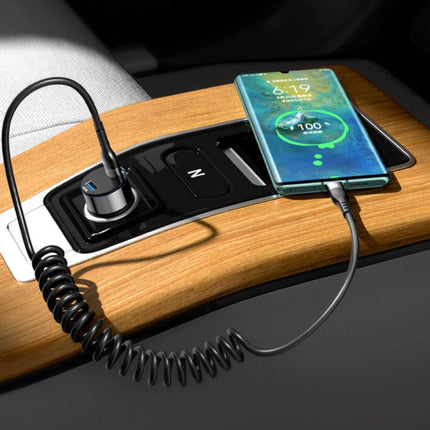 USB-C Spiraal Oplaadkabel - 80 cm - Type C Oplader Data Kabel Wit