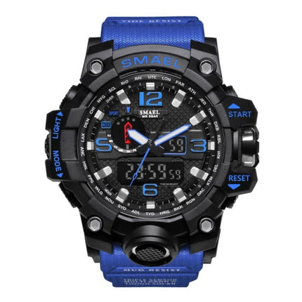  Militair Duik Horloge voor Heren - Rubber Bandje Kwarts Uurwerk Analoog Digitaal voor Mannen Blauw