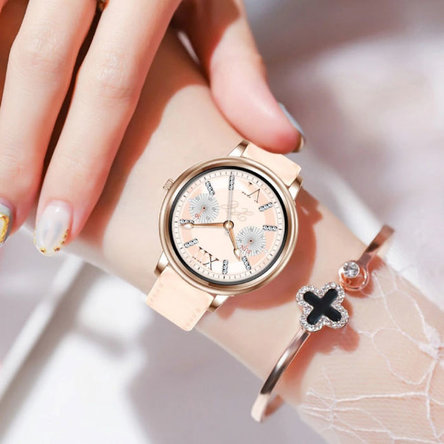 Fashion Smartwatch voor Vrouwen - Fitness Sport Activity Tracker Smartphone Horloge iOS Android - Goud