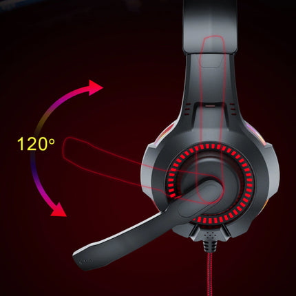 D5 Gaming Headset 3.5mm AUX Aansluiting - Comfortabele Koptelefoon met Microfoon Rood