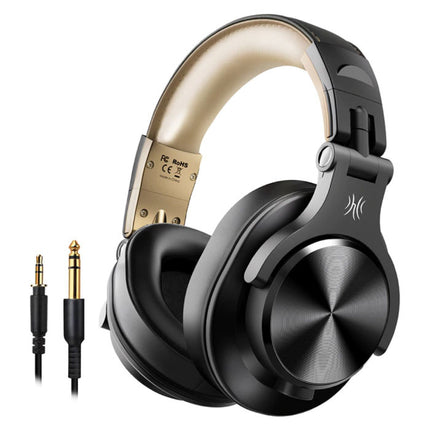 Fusion A70 Studio Bluetooth Koptelefoon met 6.35mm en 3.5mm AUX Aansluiting - Headset met Microfoon DJ Headphones Goud