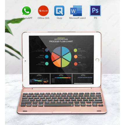 Toetsenbord Hoes voor iPad 9.7" - QWERTY Multifunctionele Keyboard Bluetooth Aluminium Smart Cover Case Hoesje Roze
