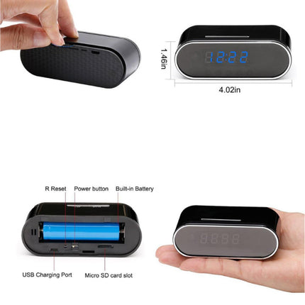 Alarm Klok met Camera en WiFi - Draadloze Smart Home Security Night Vision