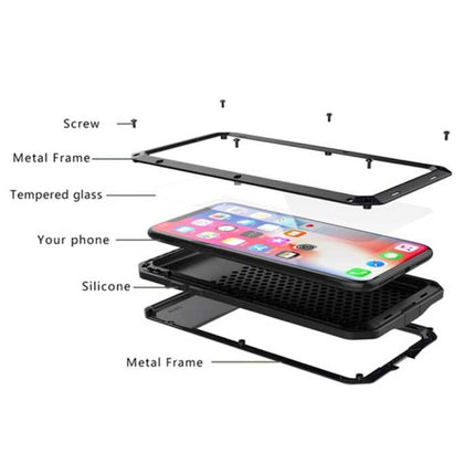 iPhone 12 Mini 360°  Full Body Case Tank Hoesje + Screenprotector - Shockproof Cover Metaal Rood