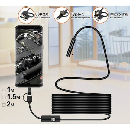 Endoscoop Camera 1 Meter - 7mm Inspectie Semi Flexibel Kabel Snake Borescope