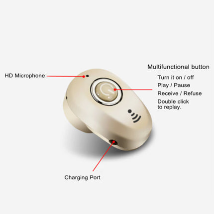 S650 Draadloos Bluetooth Oortje met Multifunctionele Knop - TWS Ear  Wireless Bud Earphone Earbud Oortelefoon Zwart