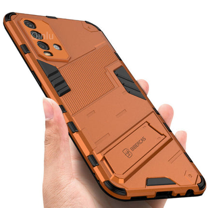 Xiaomi Poco X3 Pro Hoesje met Kickstand - Shockproof Armor Case Cover Oranje