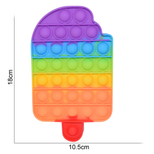 Pop It - Fidget Anti Stress Speelgoed Bubble Toy Siliconen Ijsje Regenboog